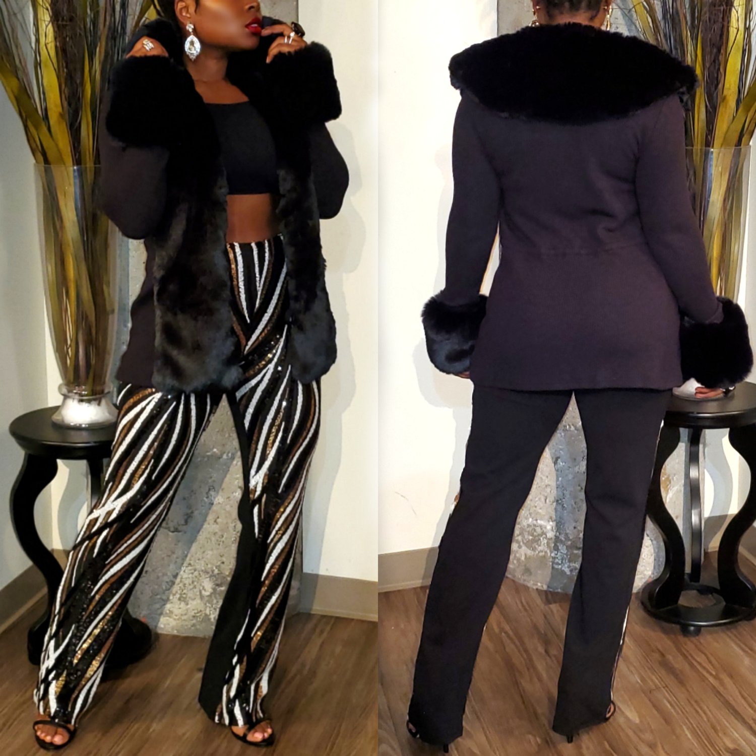 Image of The Taz Fur Vest & The Ariel Pant-**SEPARATES**