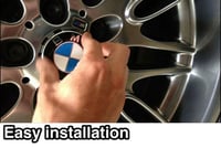 Image 5 of BMW 4x Alloy Wheel Centre Hub & 4x M stickers 10 Pin Blue Caps 68MM Fits E90 E46 E60 E82 1 3 5 7