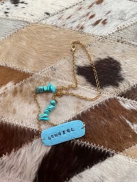 Image 1 of Cowgirl and turquoise stone necklace 