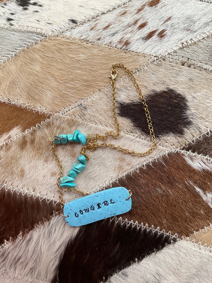 Image of Cowgirl and turquoise stone necklace 