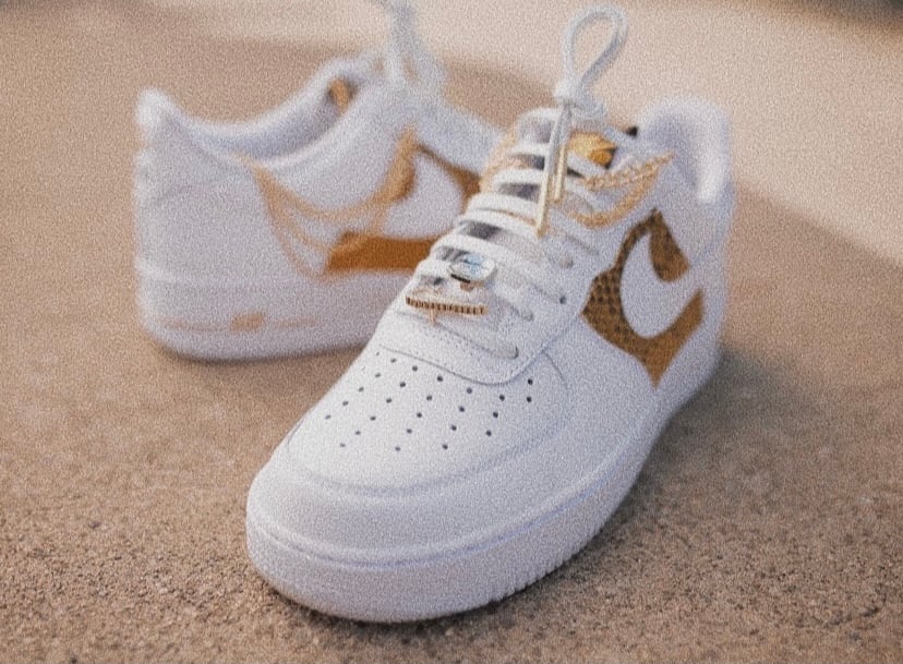 Image of LUXE Snake Skin AF1 (Gold)