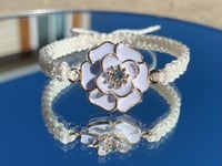Image 2 of Black & White Rose Bracelet 