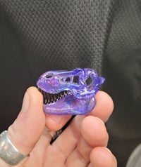 Image 1 of Dichro & neo opal T-rex skull pendant 