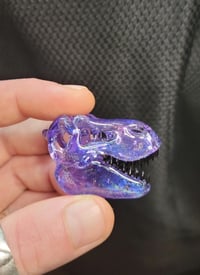 Image 2 of Dichro & neo opal T-rex skull pendant 