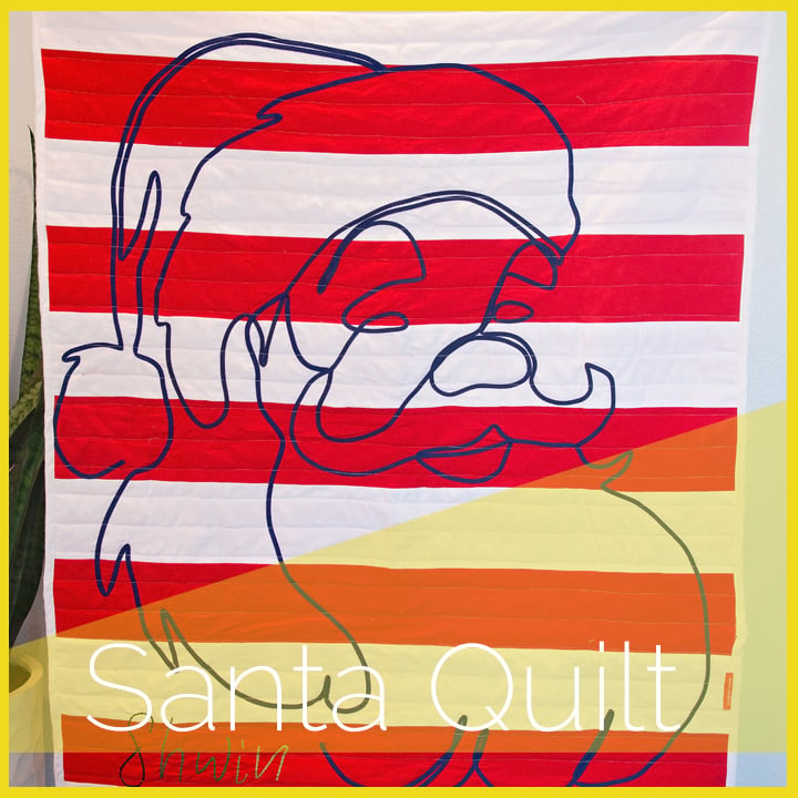 Image of Santa Line Art Quilt Pattern