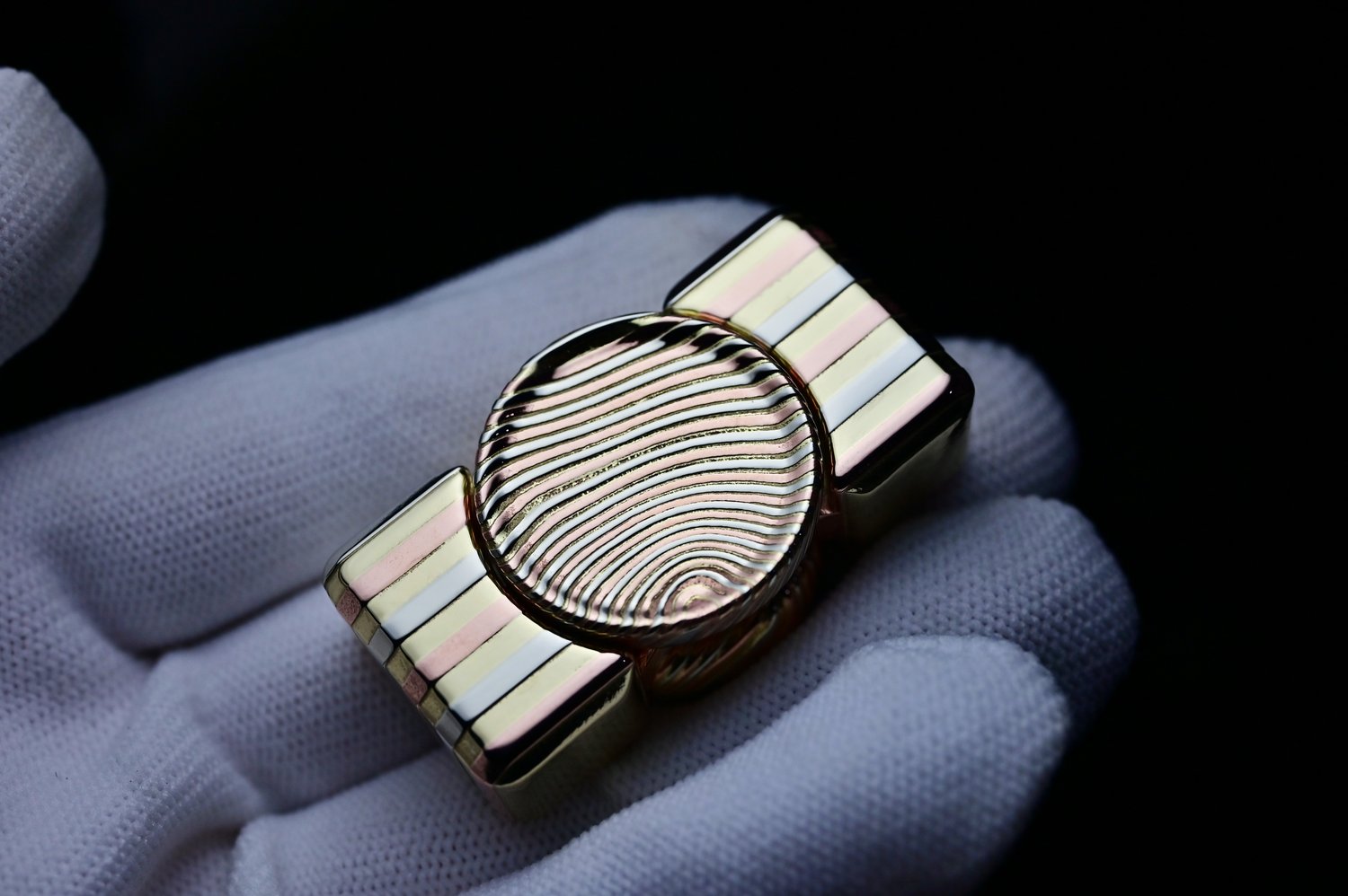 Image of 3 alloys mokume nano collision hand spinner