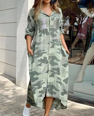 Image of CAMO HIGH LOW DRESS