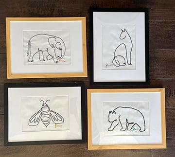 Animal Line Art Embroidery Patterns