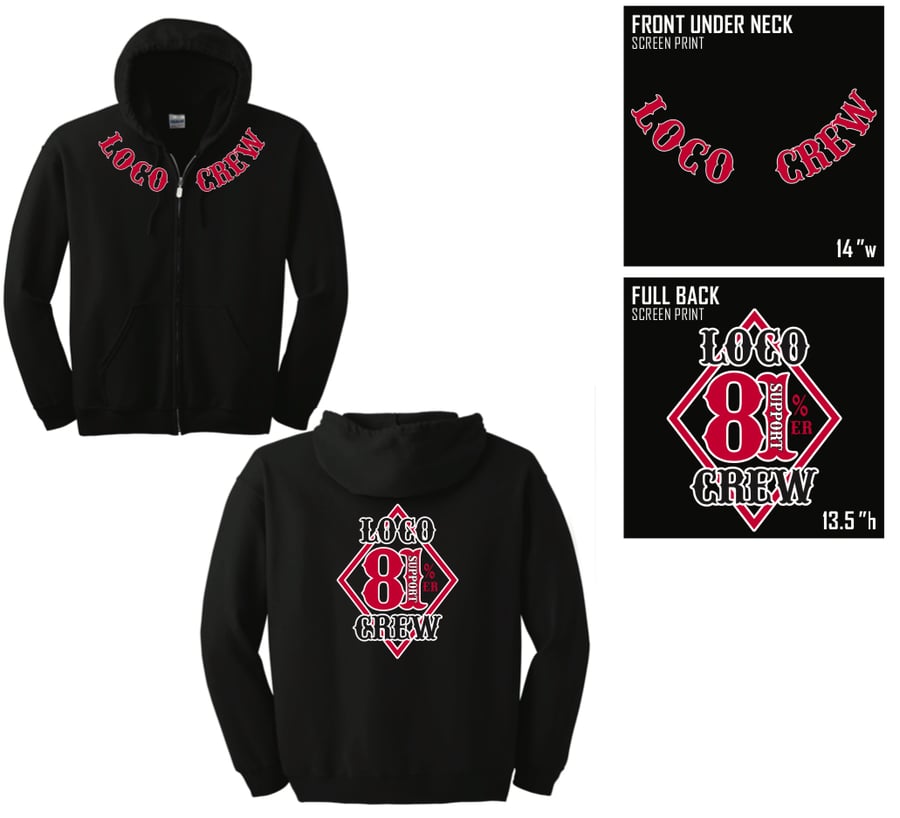 Image of LOCO CREW Zip-Up Hoodie (Updated) 