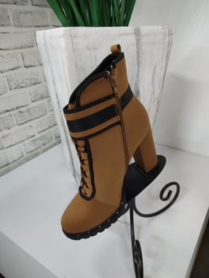 Image of CAMEL STUDDED BOOT W/  BUCKLE