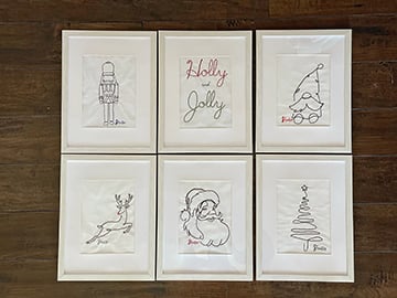 Image of Christmas Embroidery Line Art Patterns