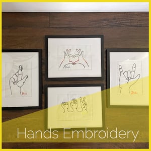 Image of Hands Embroidery Line Art Patterns