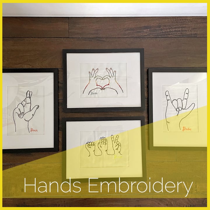 Hands Embroidery Line Art Patterns