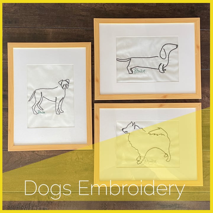 Image of Dog Line Art Embroidery Patterns