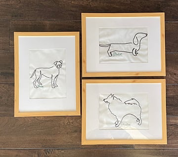 Dog Line Art Embroidery Patterns