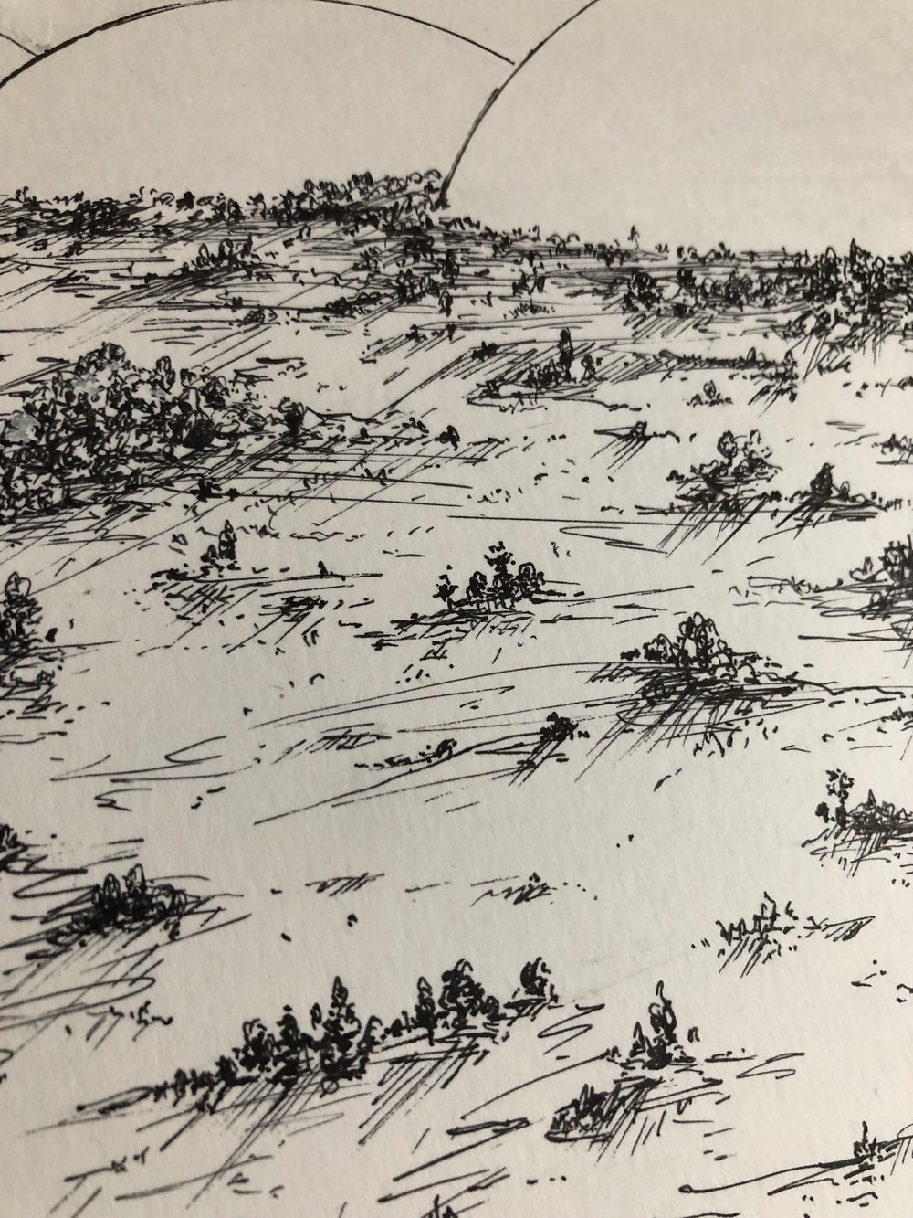 Logan Runs dome city Original pen & ink drawing of