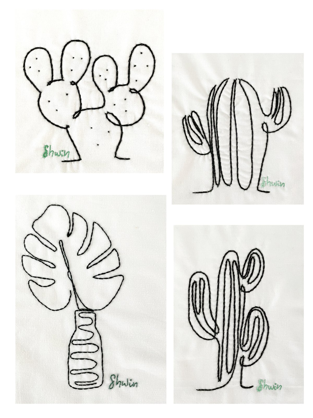 Image of Plant Line Art Embroidery Patterns
