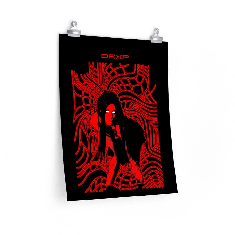 Image of GIRL POSTER BLACK AND RED