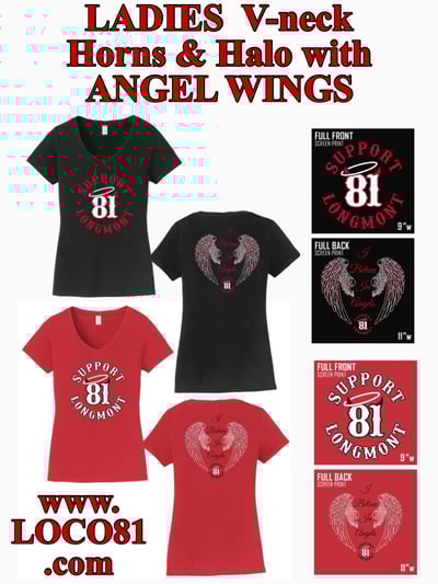 Image of V-NECK Horns n Halo/ Angel Wings (LL-VN-2B)