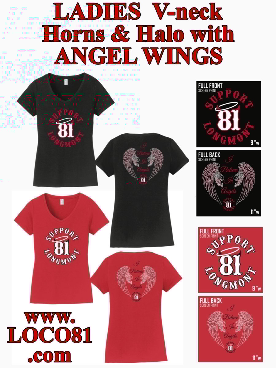 Image of V-NECK Horns n Halo/ Angel Wings (LL-VN-2B)