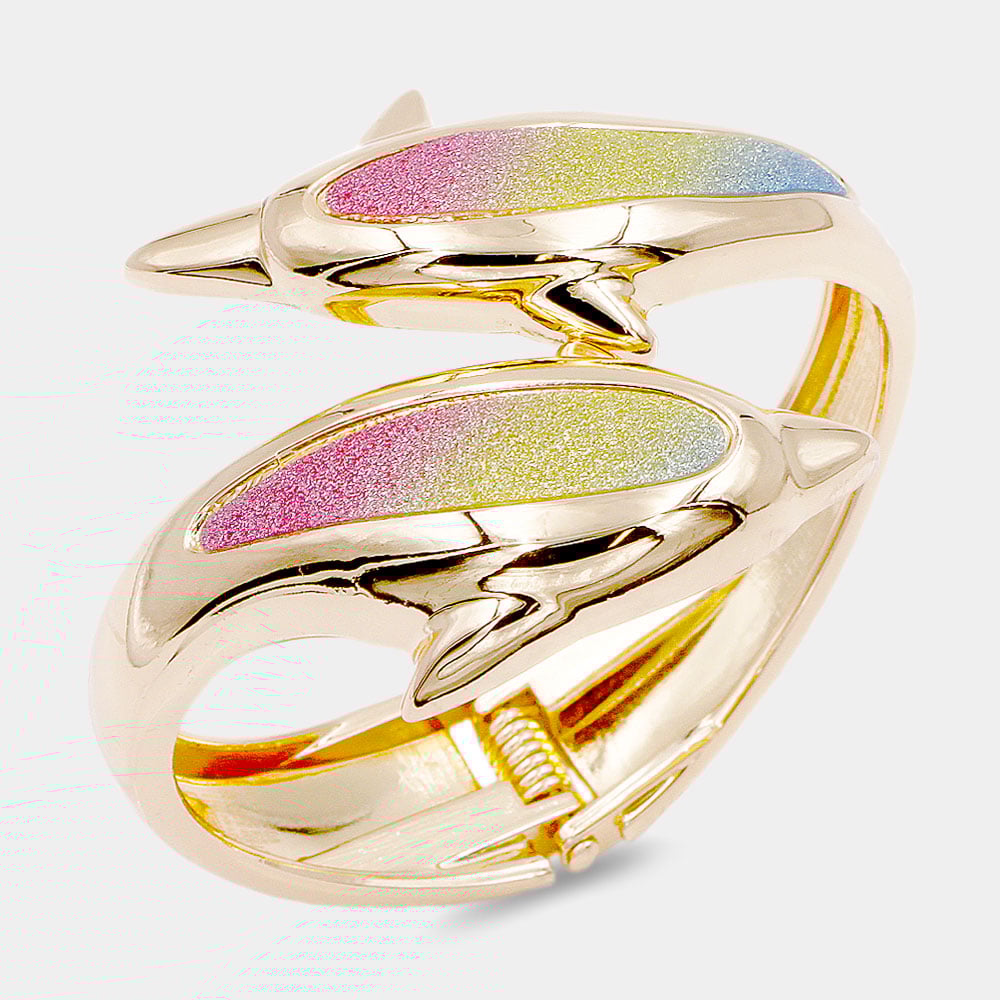 Image of COLORFUL BLING DOLPHIN BANGLE