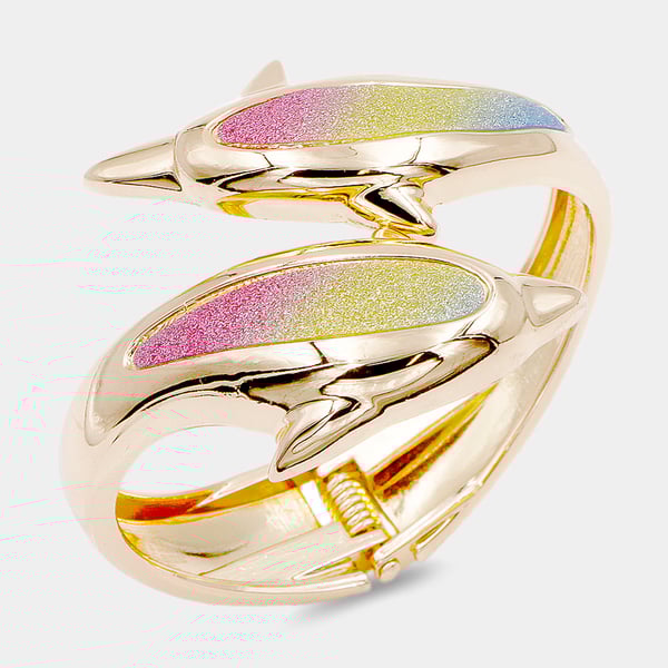 Image of COLORFUL BLING DOLPHIN BANGLE