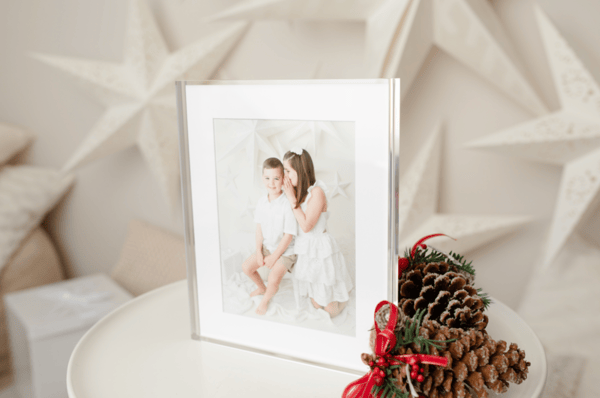 Image of 8x10 inch Crystal Block frame with Matted print