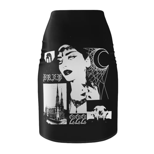 Image of BLOOD LUST SKIRT BLACK AND WHITE