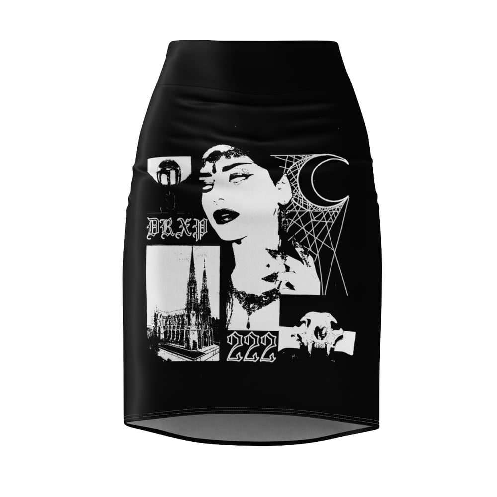 Image of BLOOD LUST SKIRT BLACK AND WHITE