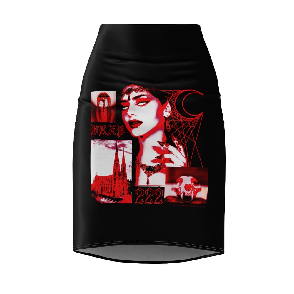 Image of BLOOD LUST SKIRT BLACK AND RED