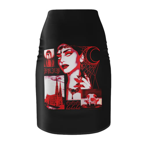 Image of BLOOD LUST SKIRT BLACK AND RED