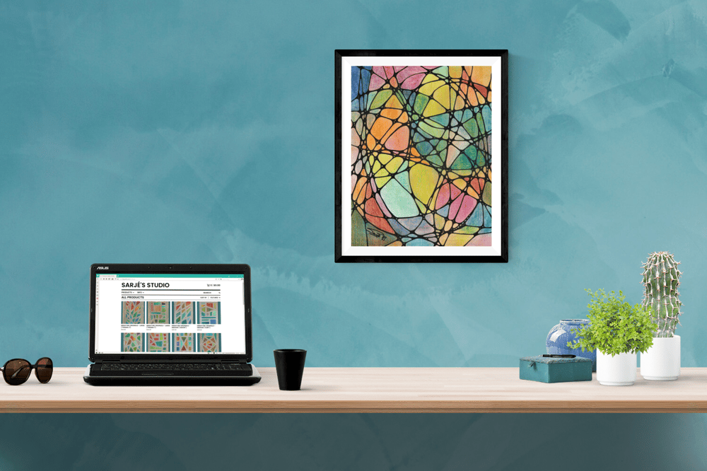 FRAMED ORIGINAL DRAWING - "triangulate i"