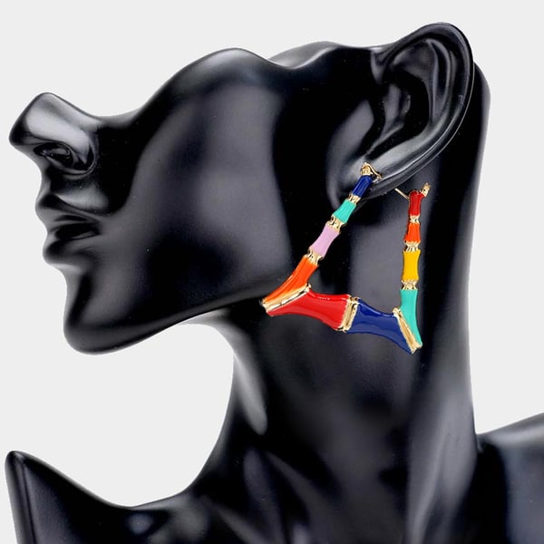 Image of MULTICOLORED BAMBOO EARRINGS