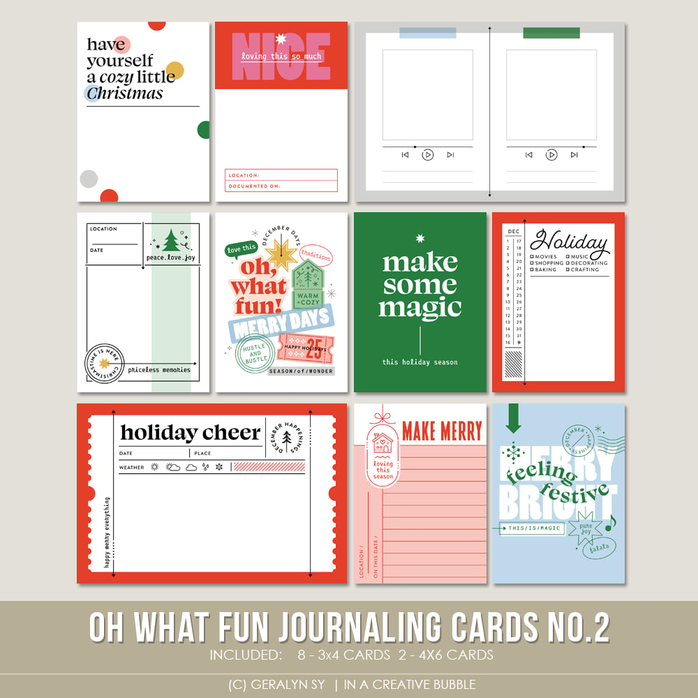 Image of Oh What Fun Journaling Cards No.2 (Digital)