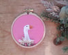 Hand Embroidered Goose Wall Hoop