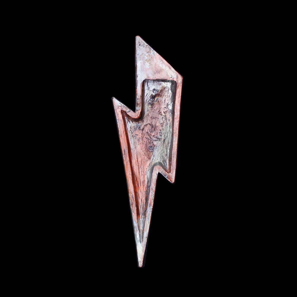'Golden Copper' Raku Lightning Bolt