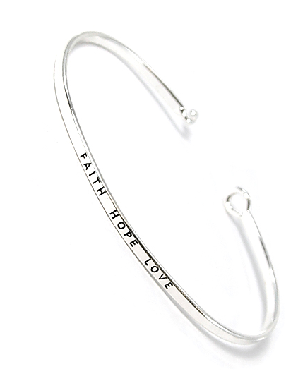 faith hope love bracelet silver