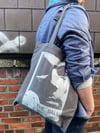 FLIKKERS 'THE BALL' Tote Bag (Anthracite, silver print)