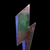 Image 2 of *SALE* 'Blue/Green' Raku Lightning Bolt