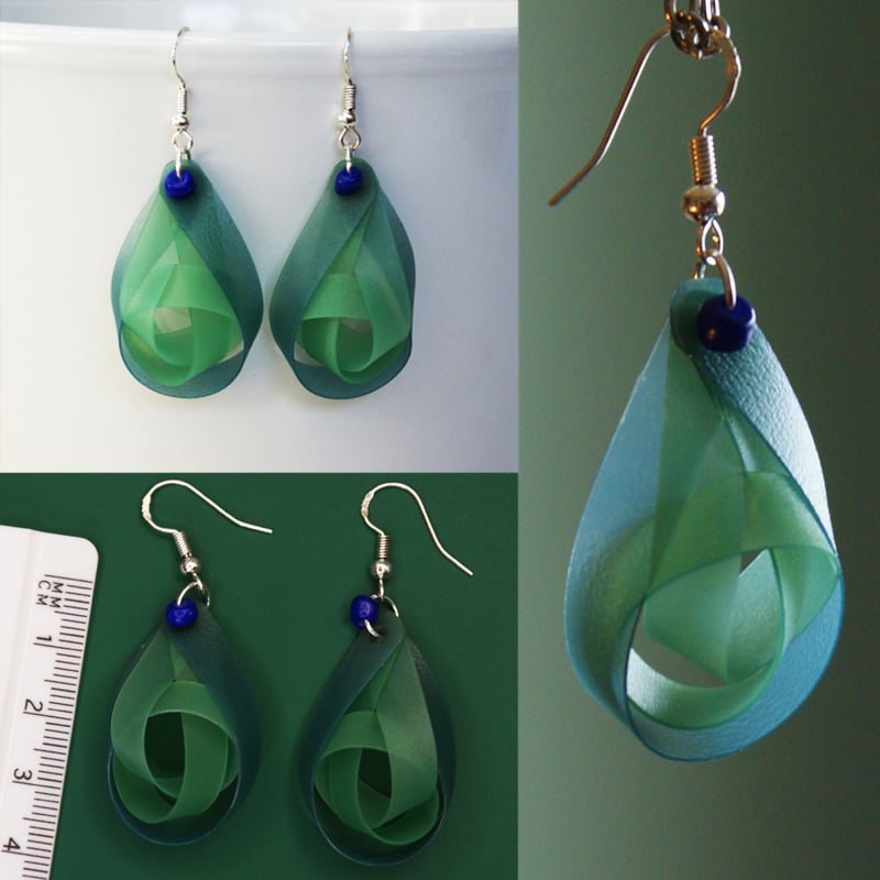 Image of Art Nouveau Earrings - green & blue