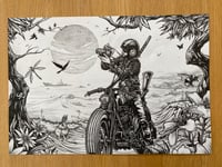 Biker Photographer original illustration.