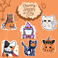  Chunky Spooky Kitties Sticker Pack