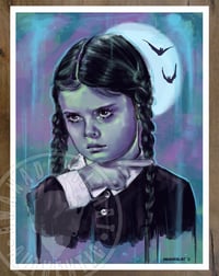  Wednesday Addams Old School 9x12 Art Prints