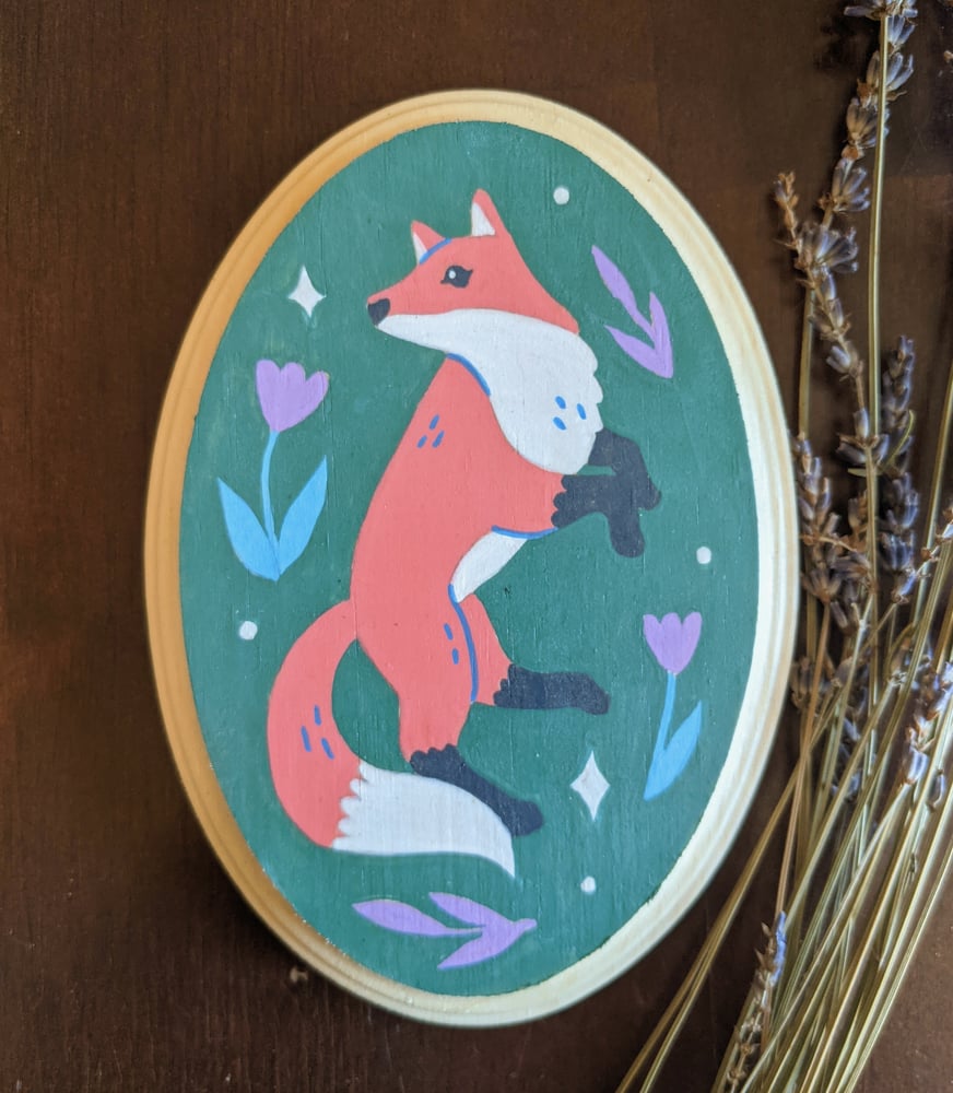Image of Wood panel fox