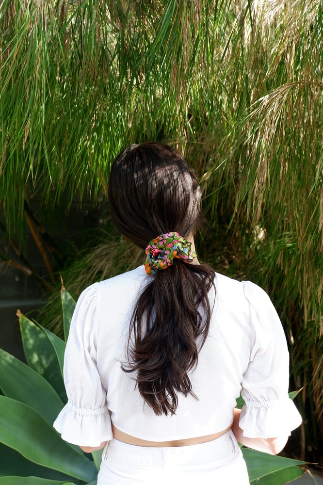 Image of Flower Silk Scrunchie