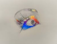 Image 3 of One of a kind: Bloodshot Eye holographic + red foil print on cream paper