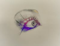 Image 1 of One of a kind: Bloodshot Eye holographic + red foil print on cream paper