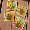 Ganja Leaf Rasta Resin Coaster Set