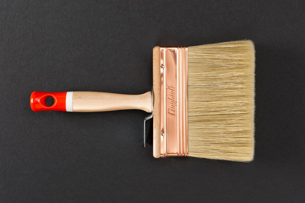 Image of PENNELLO CON GHIERA RAMATA E SETOLA NATURALE / PAINTBRUSH WITH COPPER FERRULE AND NATURAL BRISTLE