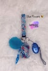 Blue Flowers Safety Keychain 